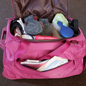Lipault fuchsia 2 wheel,  20"rolling duffel